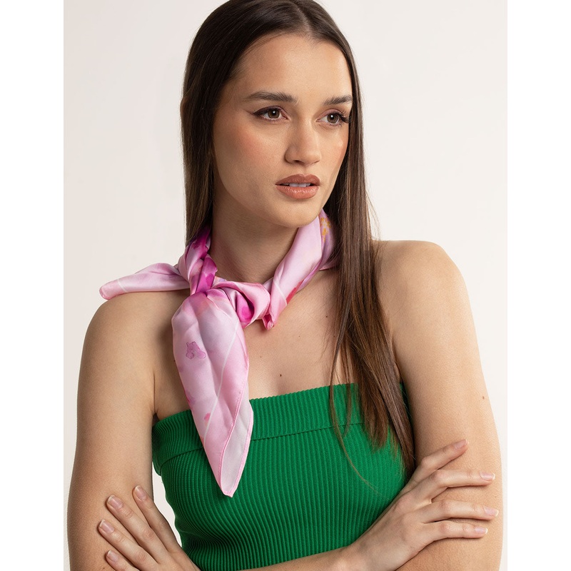 Fabric Pink Watercolour Print Scarf