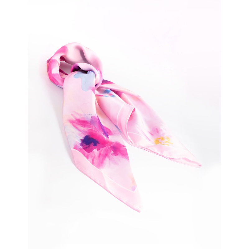Fabric Pink Watercolour Print Scarf