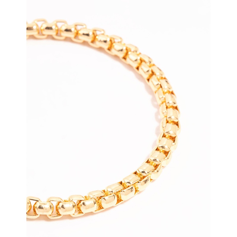 Gold Round Detail Chain Bracelet