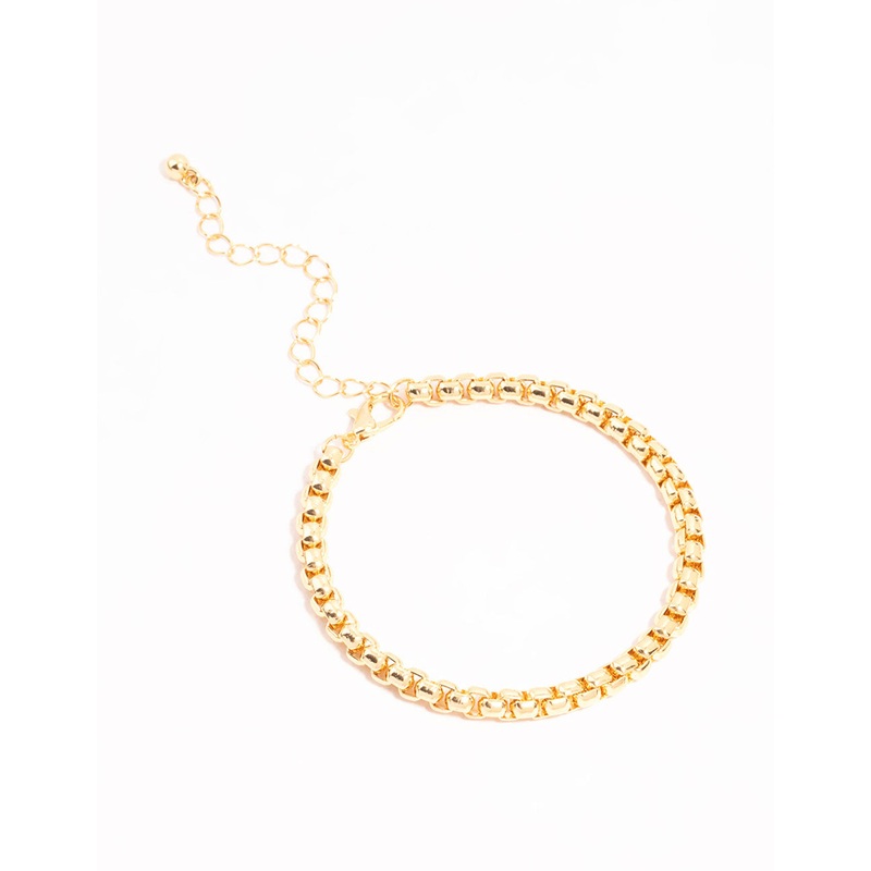 Gold Round Detail Chain Bracelet