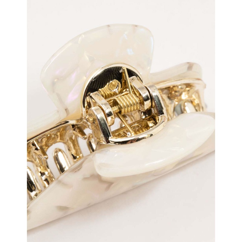 Pink & Cream Acrylic Curved Claw Clip 2-Pack