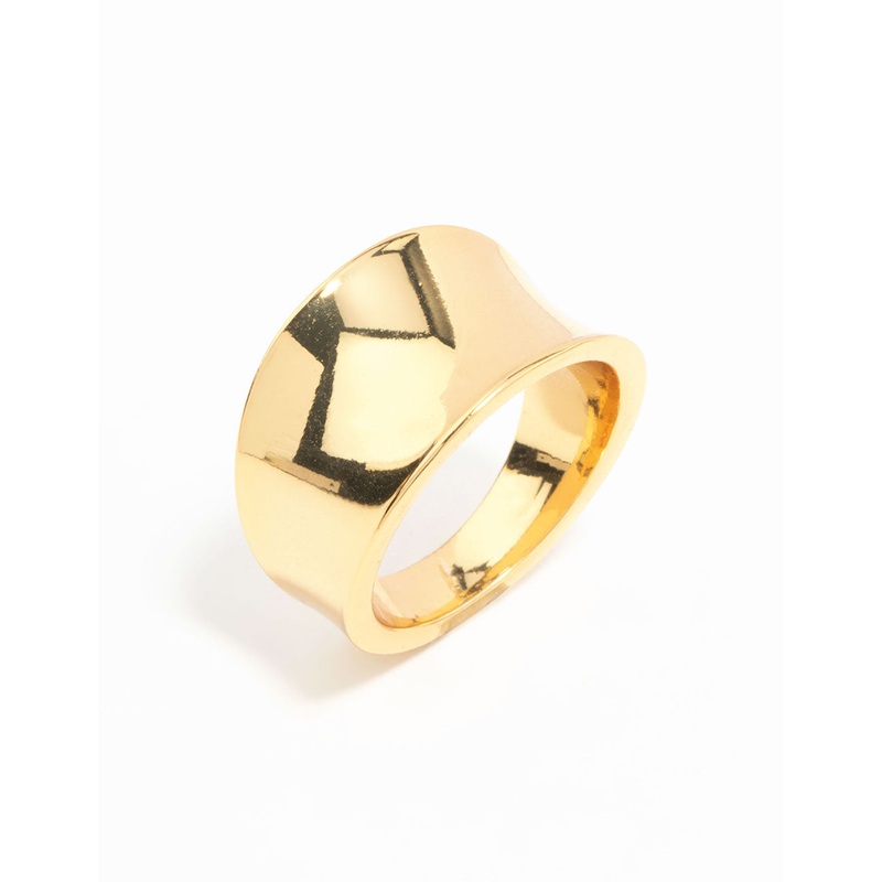 Waterproof Gold Plated Stainless Steel Chunky Ring