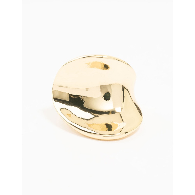 Gold Plated Statement Wave Ring