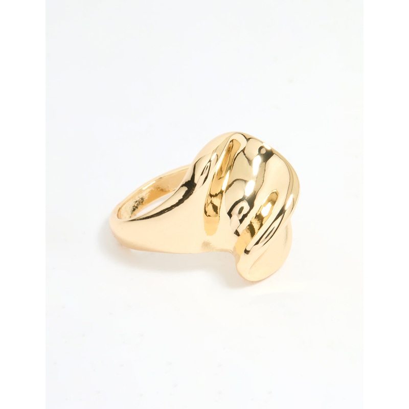 Gold Plated Twisted Oval Ring|SM|ML