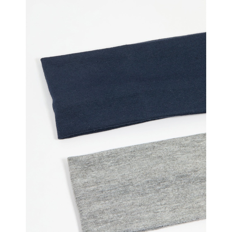 Navy & Grey Fabric Stretch Headbands 2-Pack
