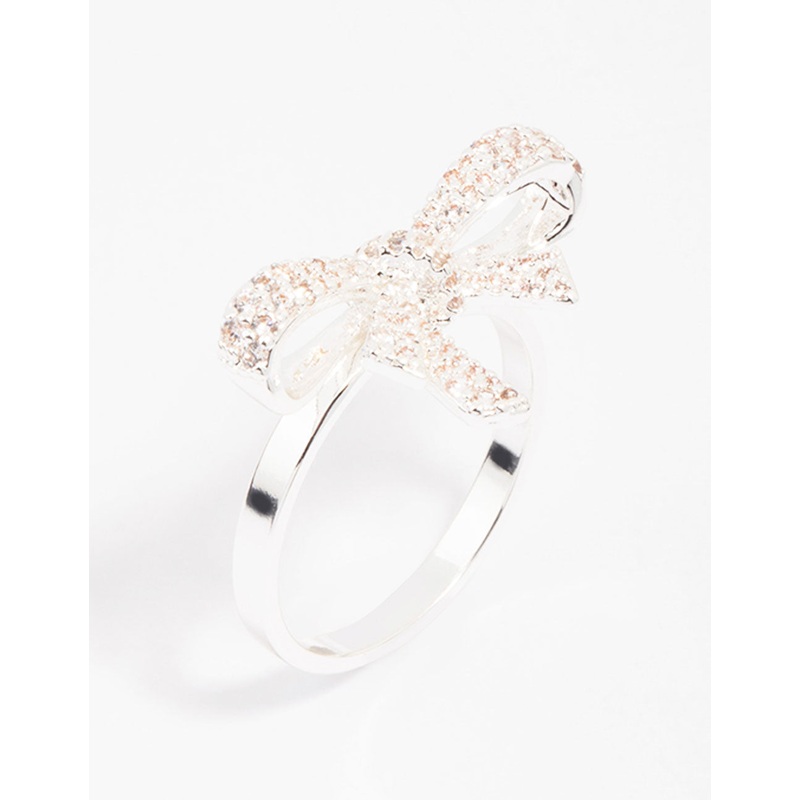 Silver Cubic Zirconia Bow Ring