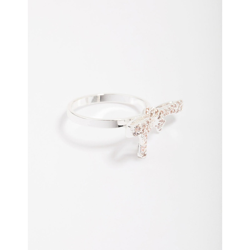 Silver Cubic Zirconia Bow Ring