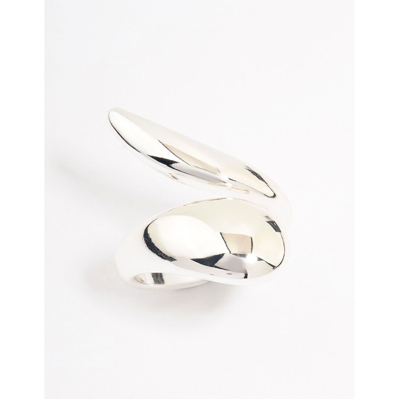 Silver Plated Pointed Swoop Ring