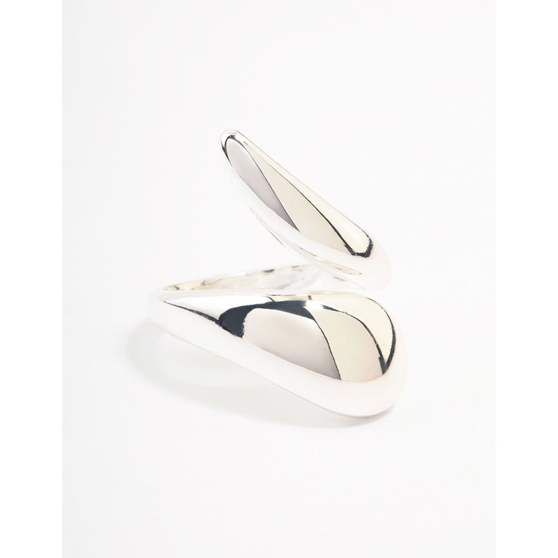 Silver Plated Pointed Swoop Ring