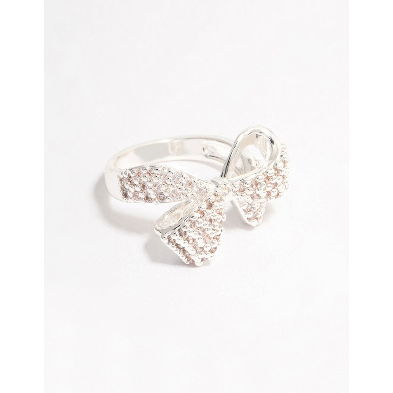 Silver Plated Precious Bow Ring