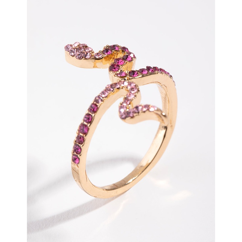Gold Diamante Snake RIng