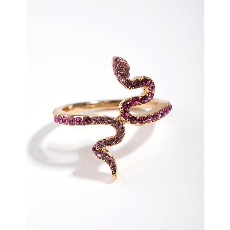 Gold Diamante Snake RIng