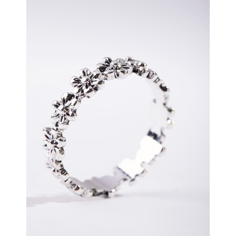 Silver Continuous Flower Ring|SM|ML