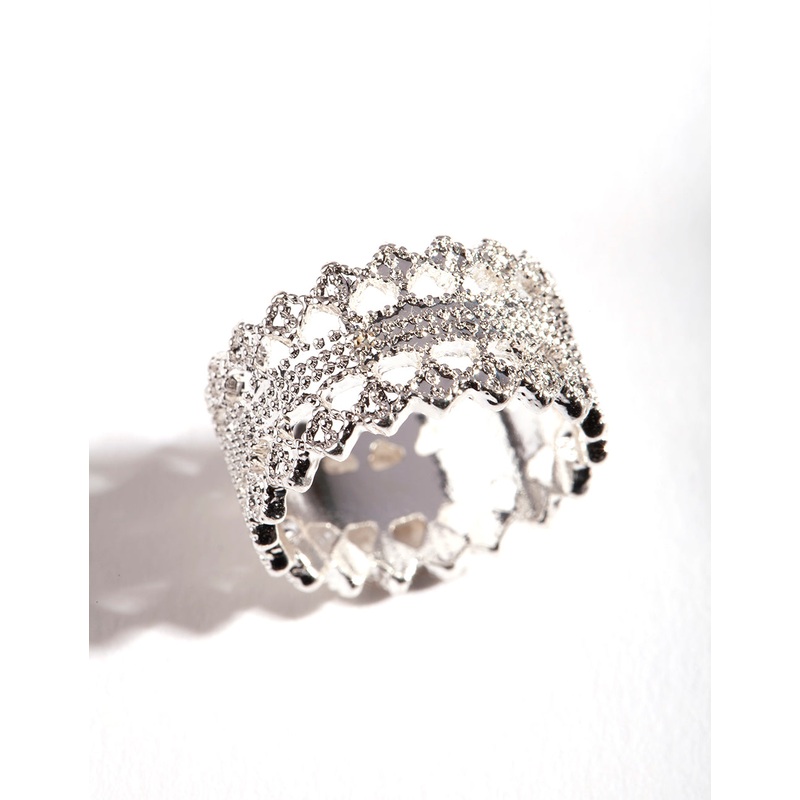 Silver Lace Detail Ring|SM|ML