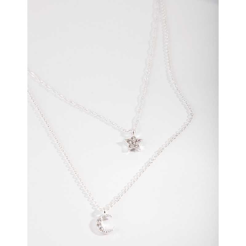 Silver Starry Night Layered Necklace