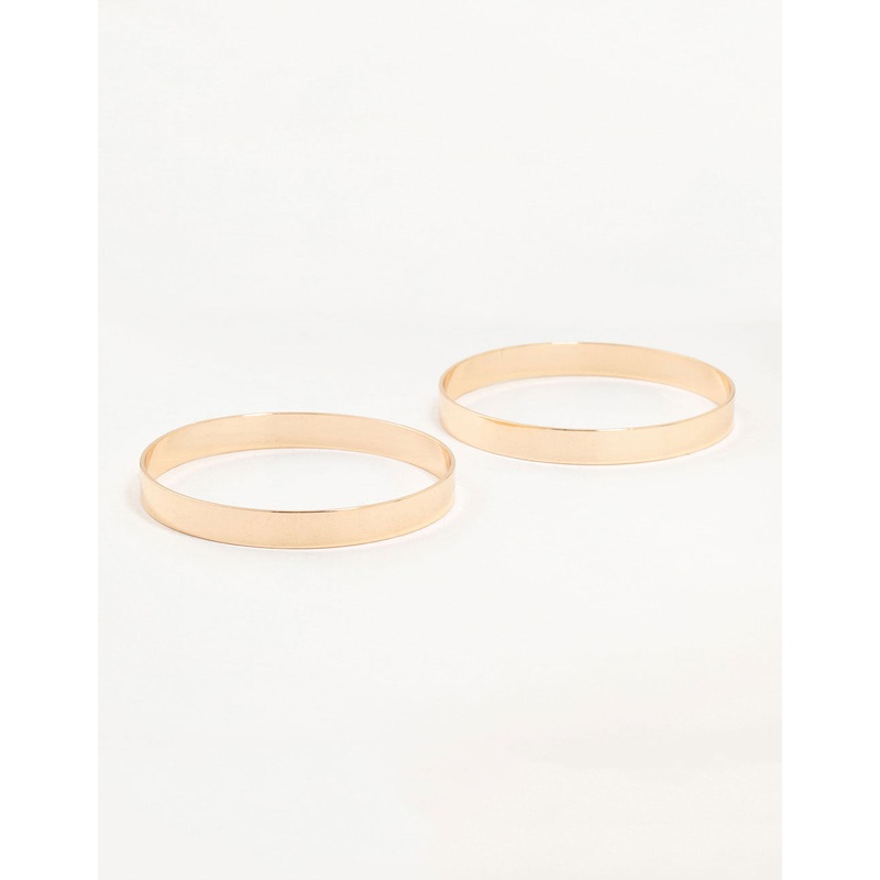 Gold Flat Bangles 2-Pack