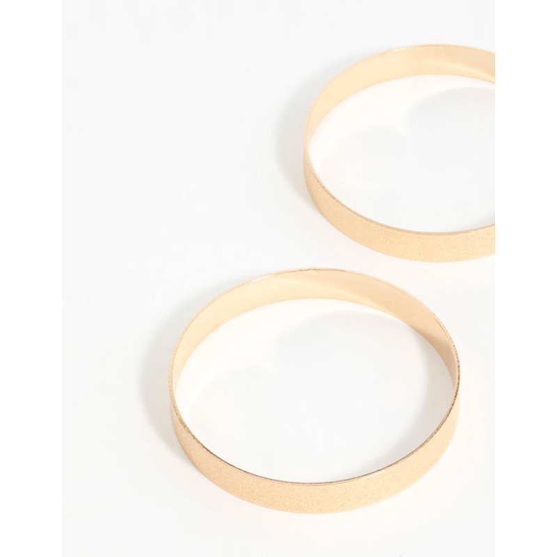 Gold Flat Textured Bangles 2-Pack
