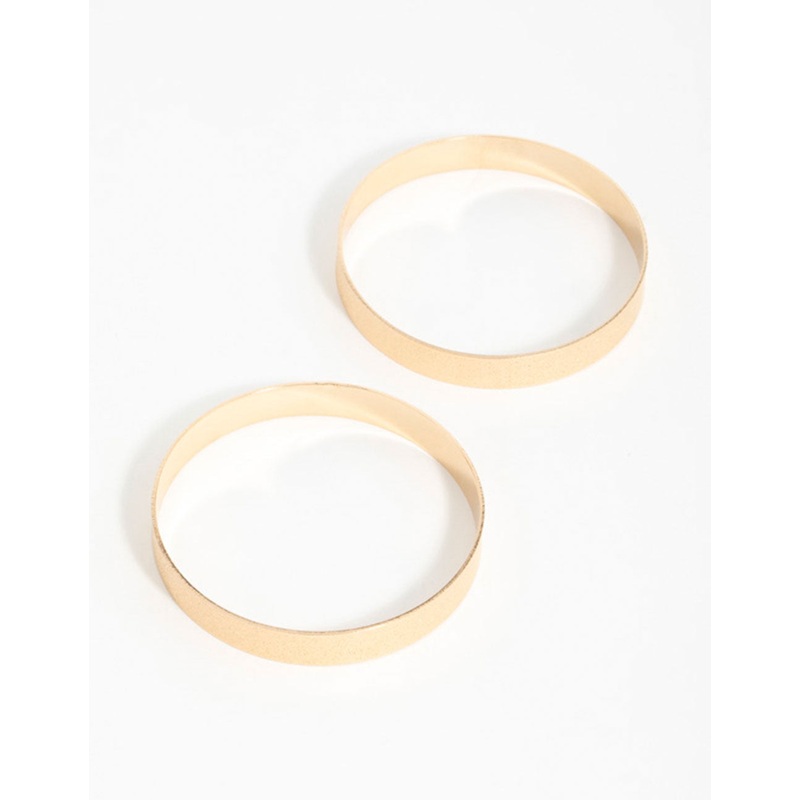 Gold Flat Textured Bangles 2-Pack