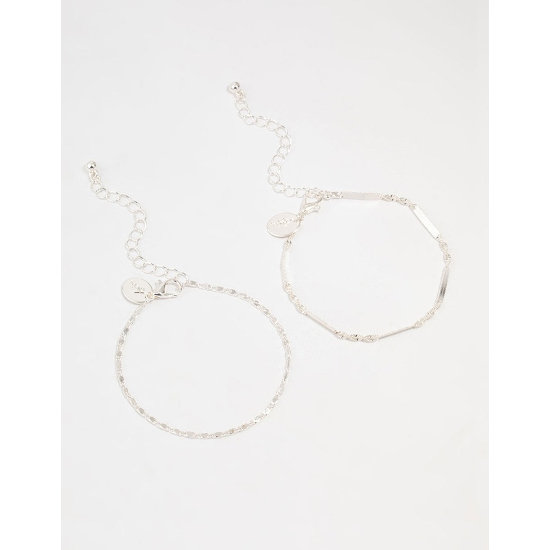 Silver Twist Tab Bracelets 2-Pack