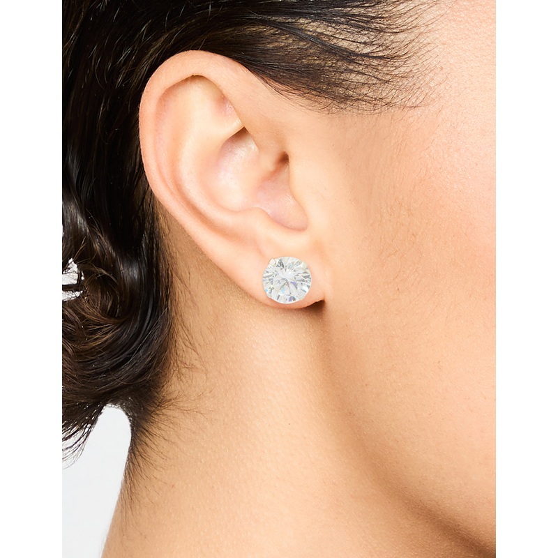 Sterling Silver Cubic Zirconia Triple Stud Earrings
