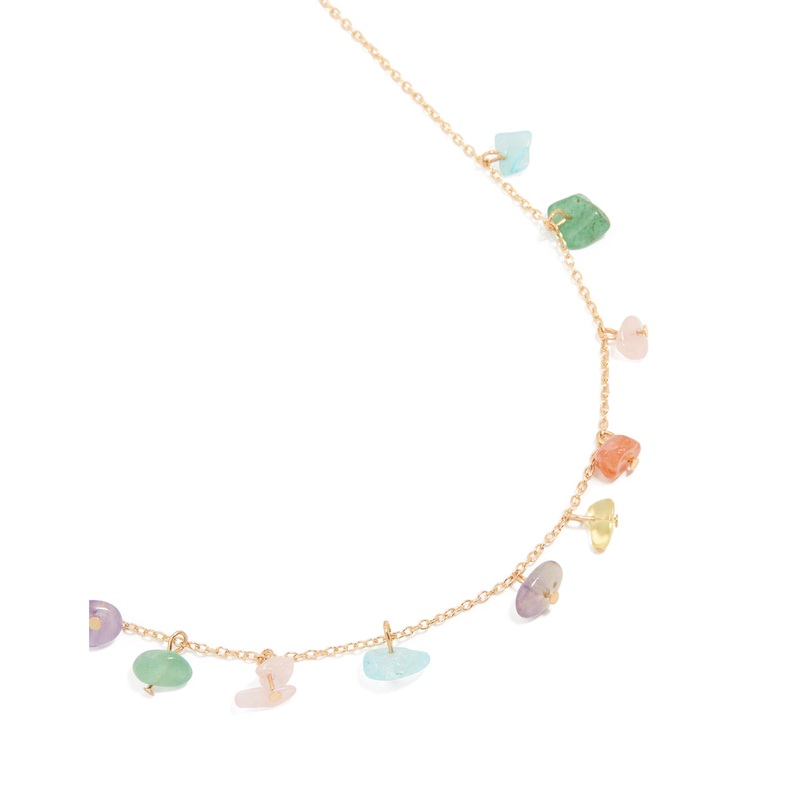 Gold Semiprecious Stone Necklace