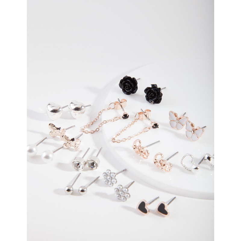 Mixed Metal Femme Diamante Earring 12-Pack