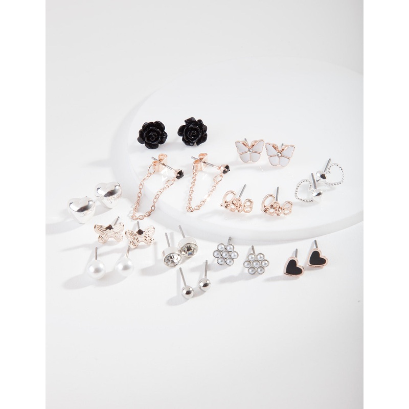 Mixed Metal Femme Diamante Earring 12-Pack