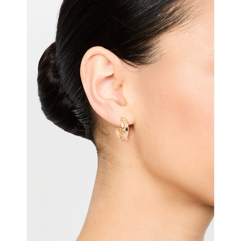 Gold Textured Hoop Earrings