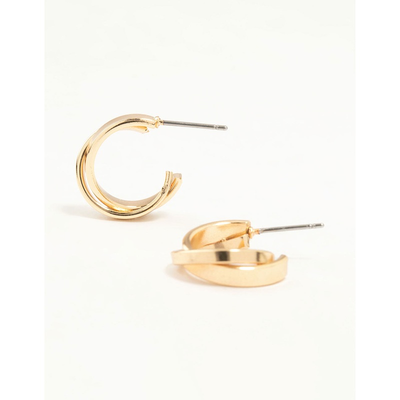 Gold Textured Hoop Earrings