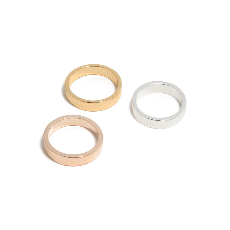 Mixed Metals Smooth Rings 3-Pack