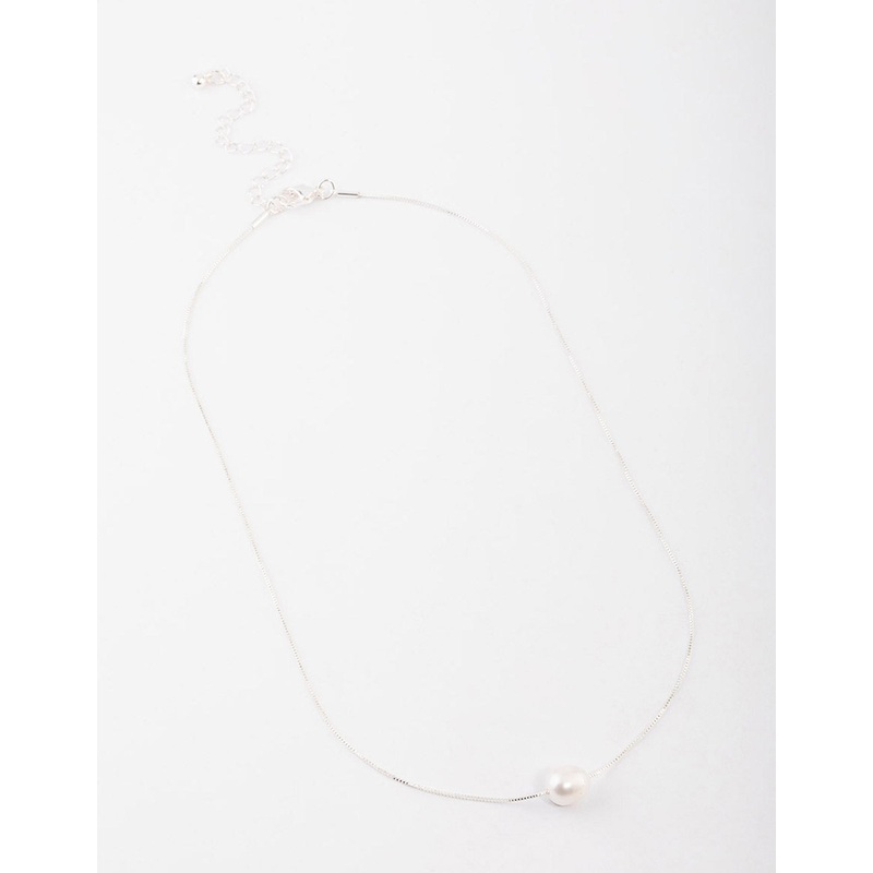 Silver Plated Freshwater Pearl Pendant Necklace