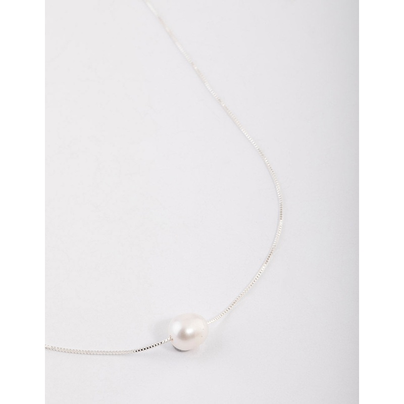 Silver Plated Freshwater Pearl Pendant Necklace