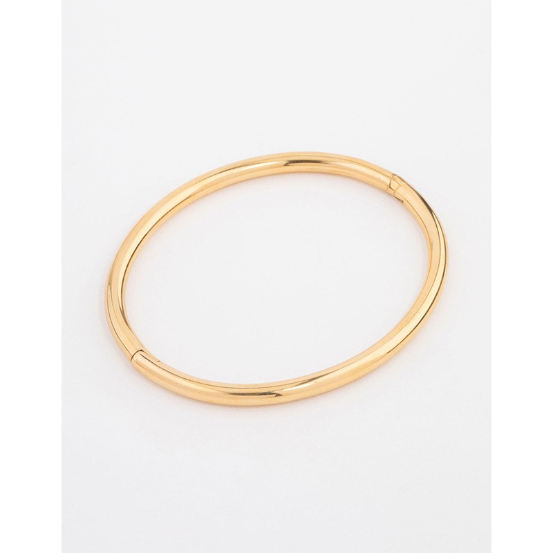 Waterproof Gold Plated Stainless Steel Simple Hinge Bracelet