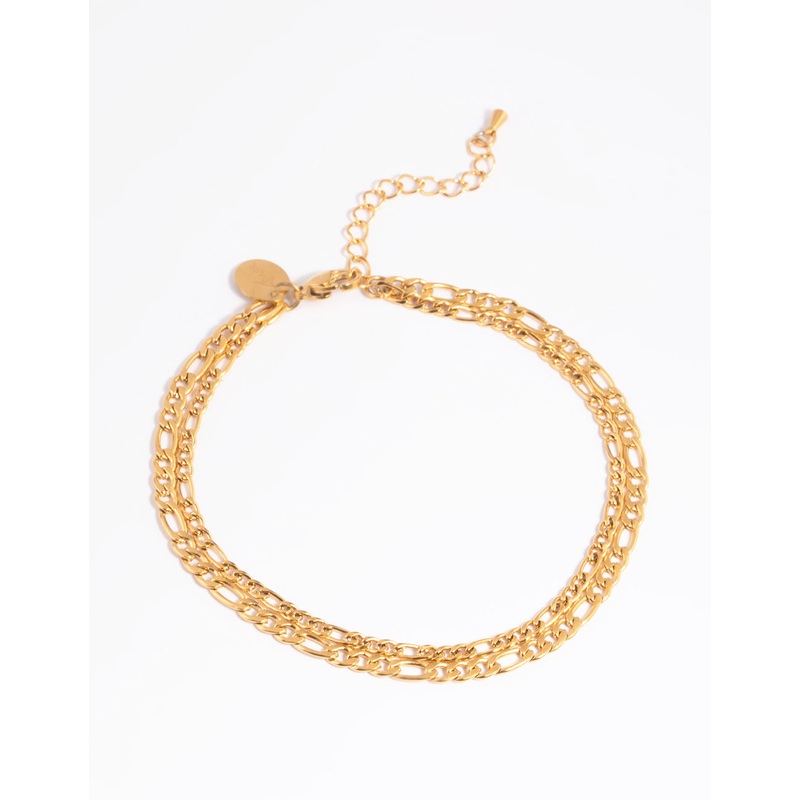 Waterproof Gold Plated Stainless Steel Figaro Chain Anklet