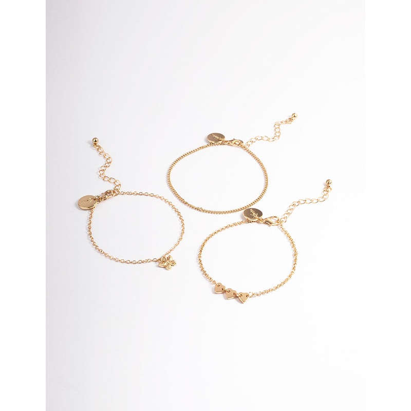 Gold Heart & Butterfly Bracelet Pack