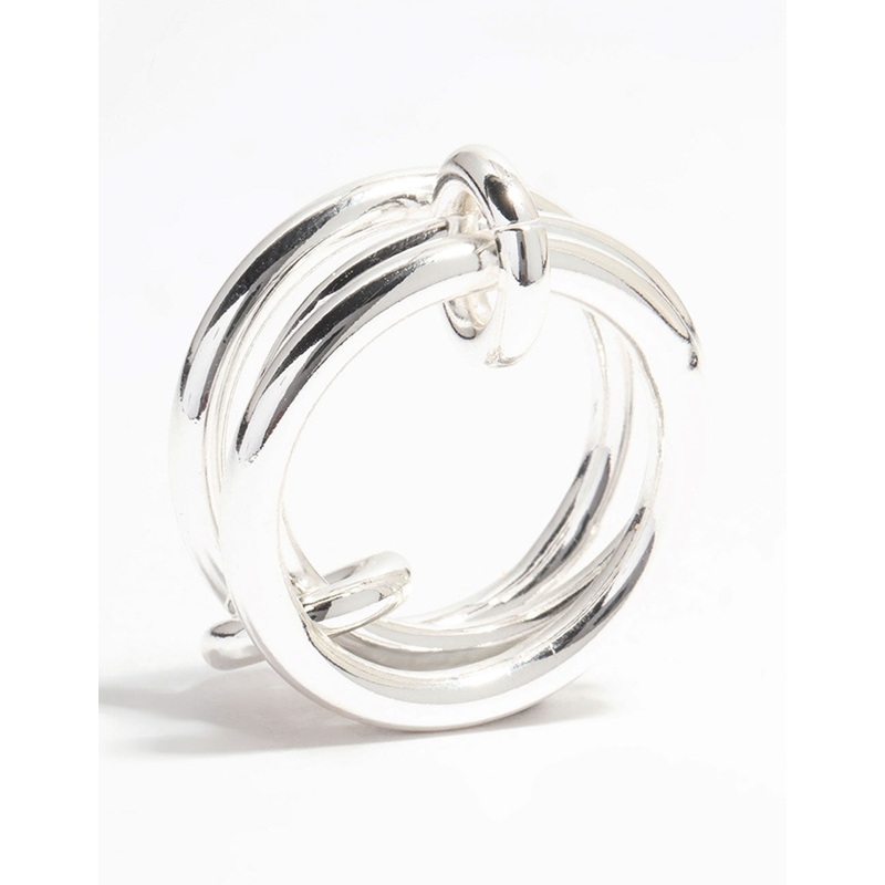 Silver Plated Connected Links Ring