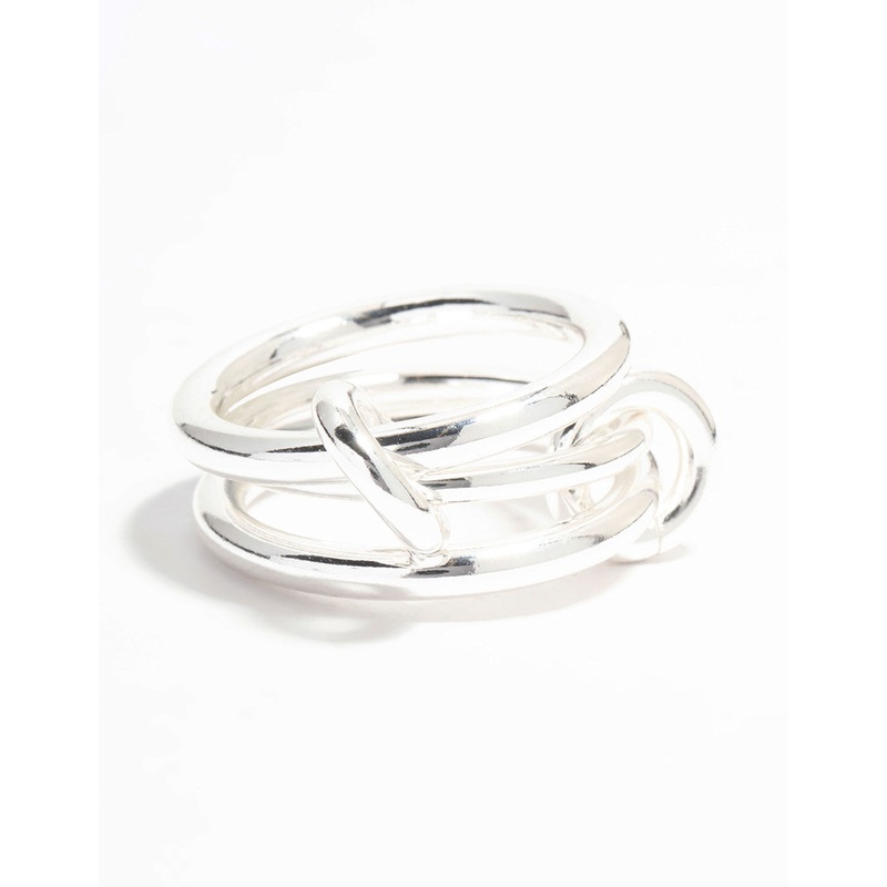 Silver Plated Connected Links Ring