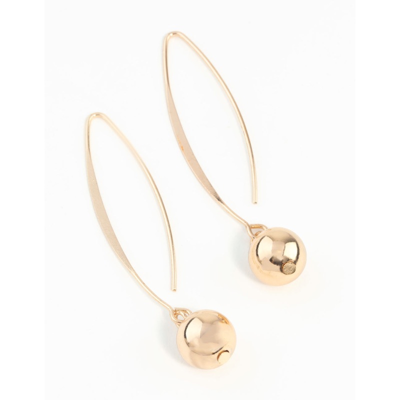 Gold Fireball Thread Earrings