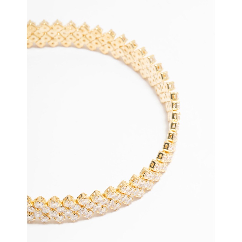 Gold Plated Cubic Zirconia Tennis Bracelet