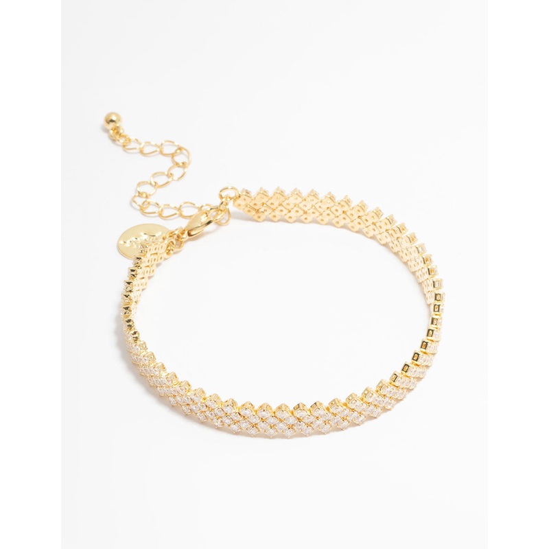 Gold Plated Cubic Zirconia Tennis Bracelet