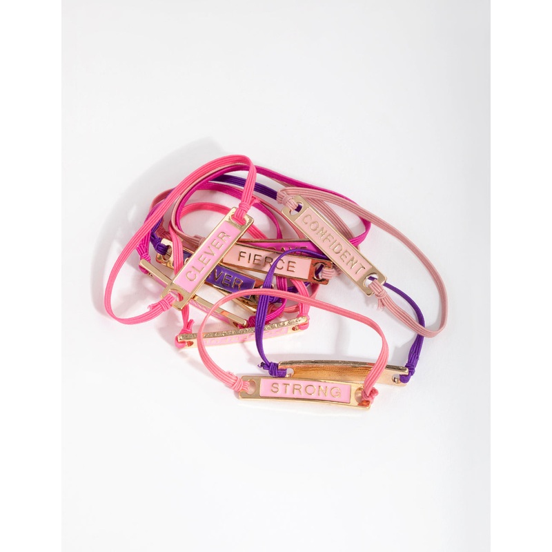 Kids Gold Enamel Mega Best Friend Stretch Bracelet 10-Pack