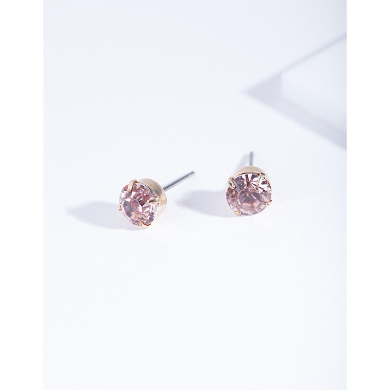 Pink Claw Diamante Stud Earrings