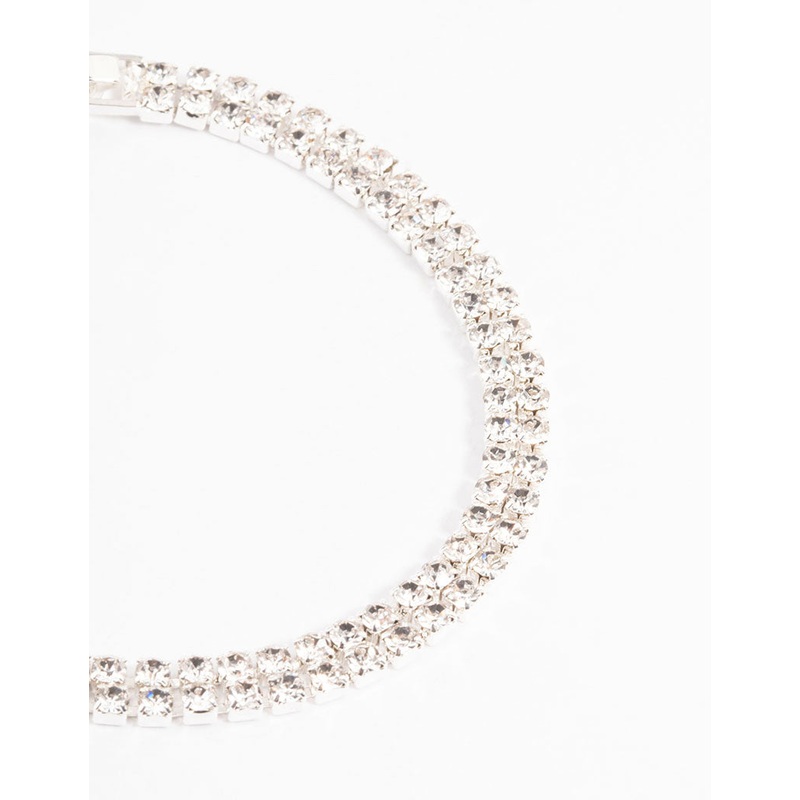 Silver Classic Cup Chain Tennis Bracelet