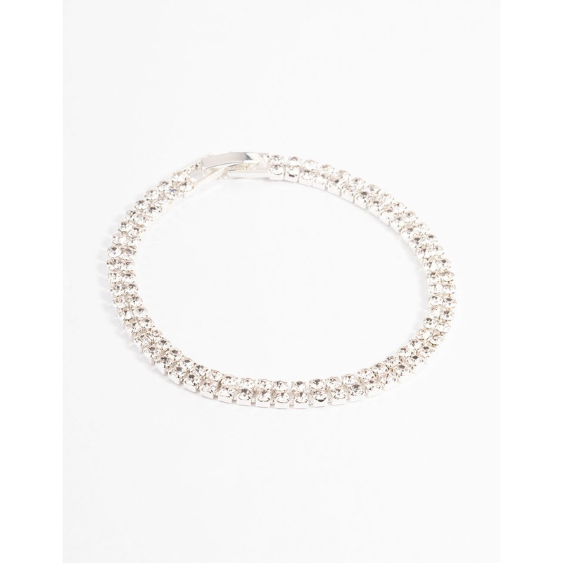 Silver Classic Cup Chain Tennis Bracelet