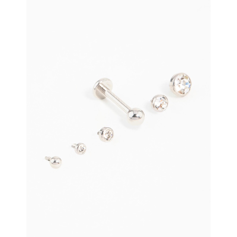 Surgical Steel Cubic Zirconia Flat Back Pack