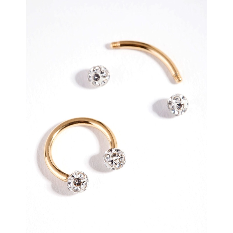 Surgical Steel Gold Horseshoe Earring Pack