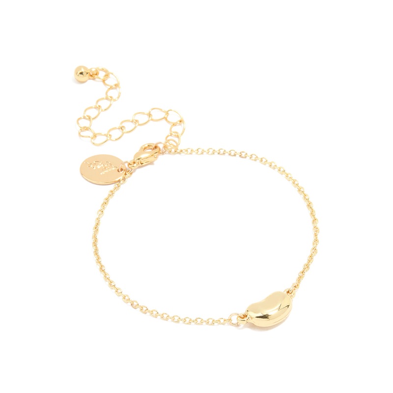 Gold Plated Brass Single Pebble Bracelet