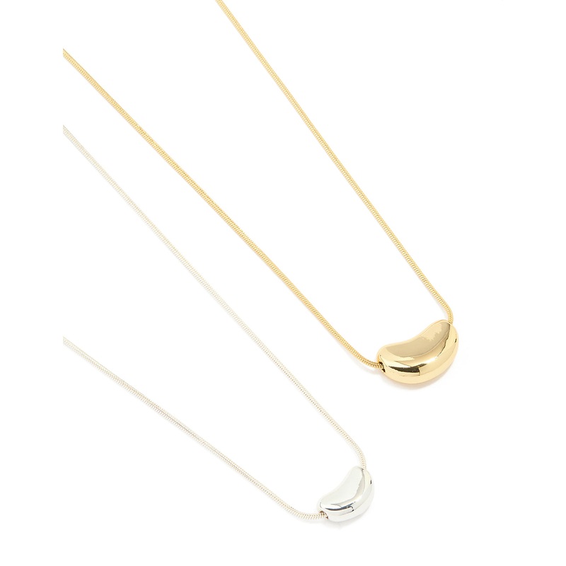 Mixed Metal Pebble Pendant Necklaces 2-Pack