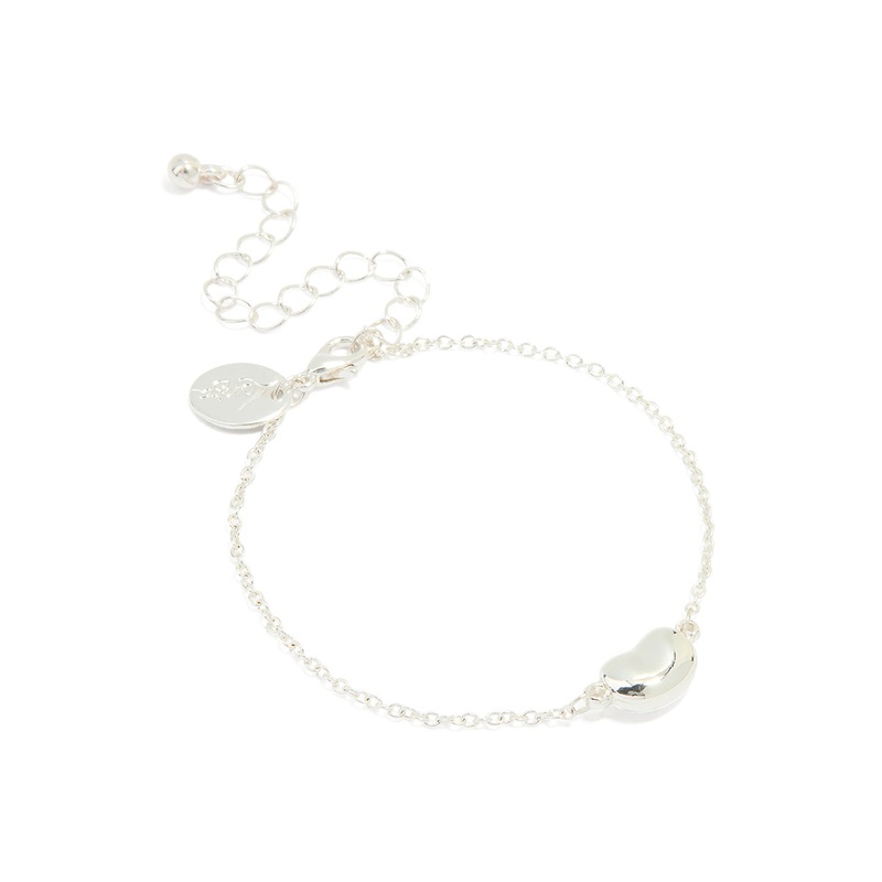 Silver Plated Brass Single Pebble Bracelet