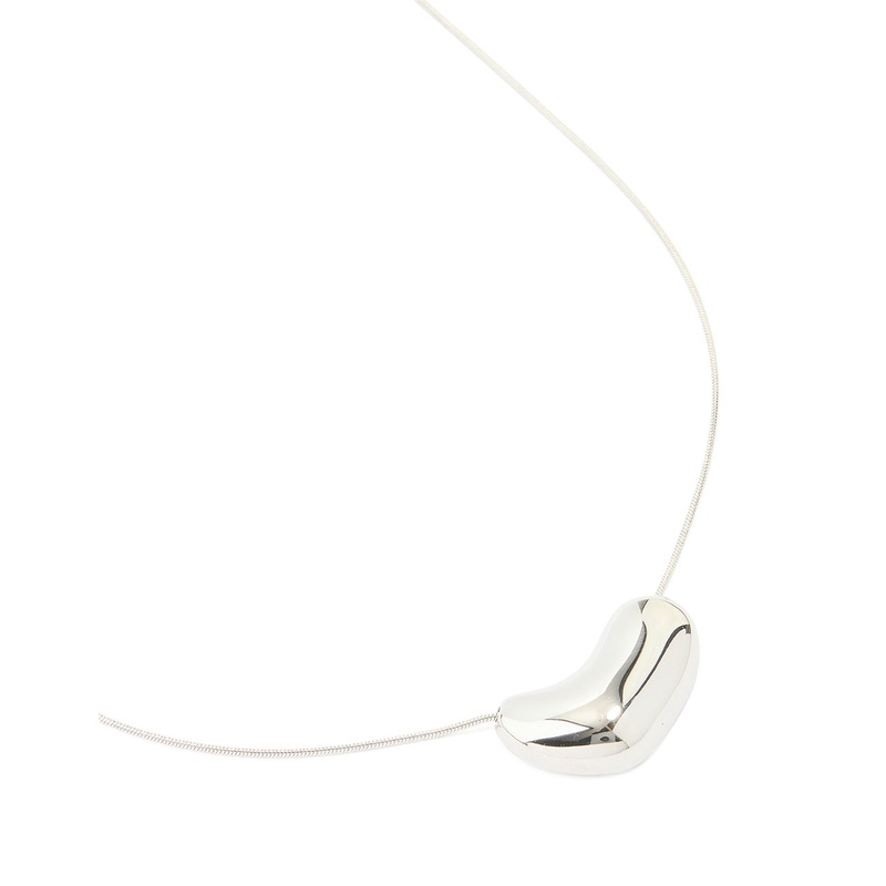 Silver Plated  Large Pebble Pendant Necklace